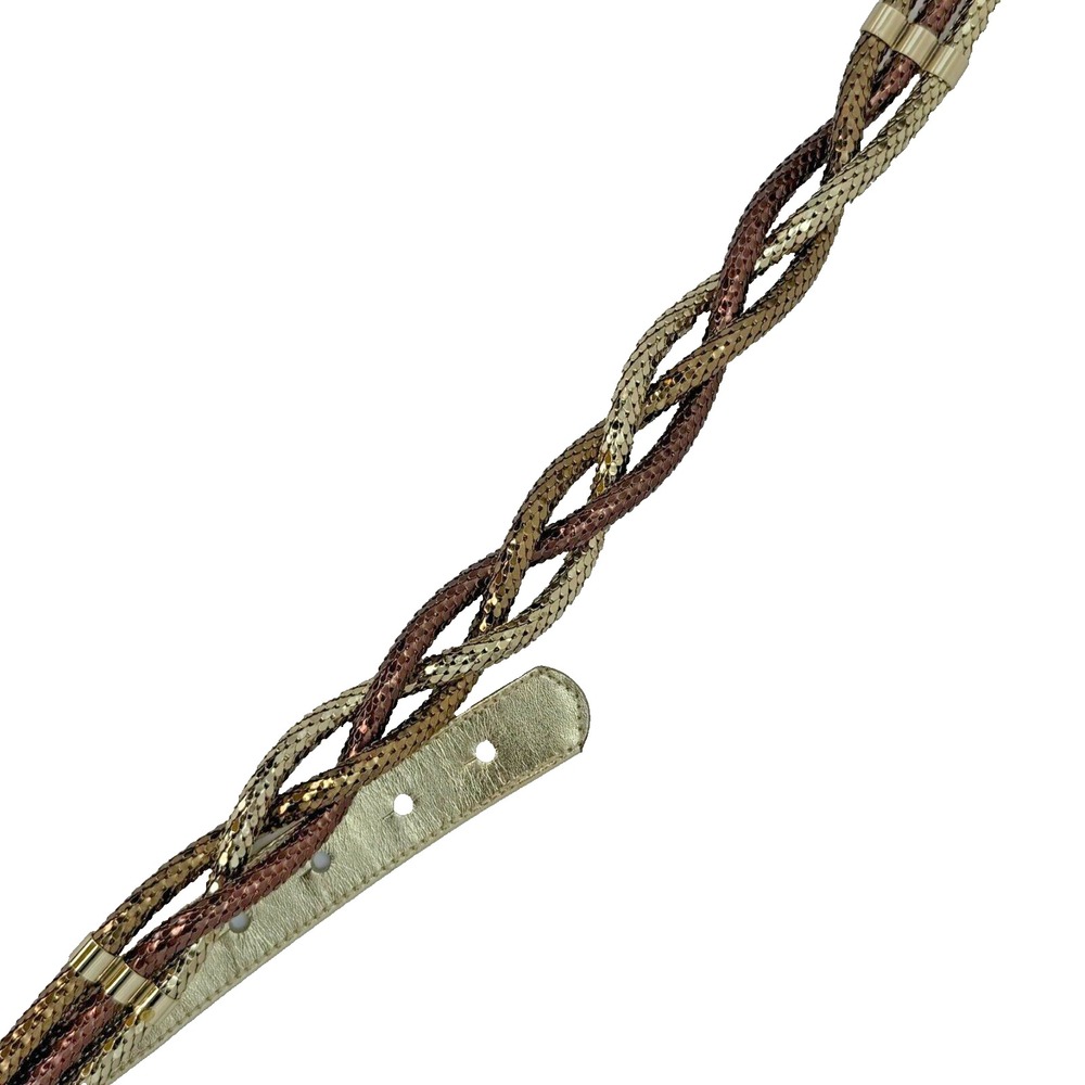 Vintage Braided Chain Belt Mixed Metals Glam Grunge Snake Chain‎ Waist